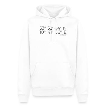 coordonnées Lübeck - Sweat à capuche Premium bio Homme - blanc - Devant - Nico (187cm)