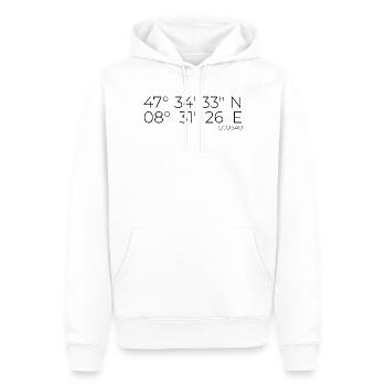 coordonnées Eglisau, Suisse - Sweat à capuche Premium bio Homme - blanc - Devant - Nico (187cm)