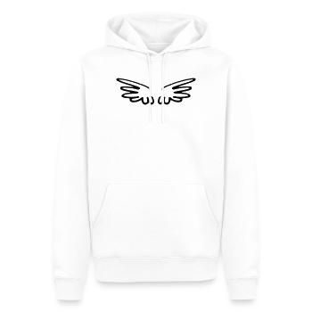 Flügel - Männer Premium Bio Hoodie - Weiß - Vorne - Nico (187cm)