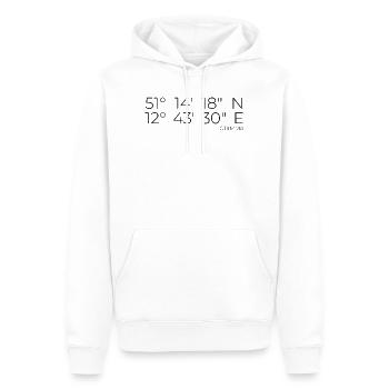 coordonnées Grimma - Sweat à capuche Premium bio Homme - blanc - Devant - Nico (187cm)