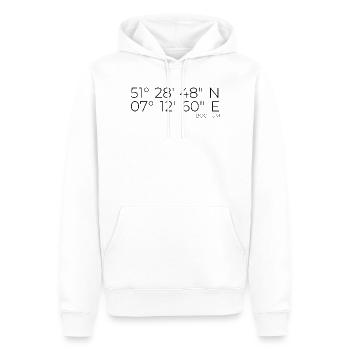 Koordinaten Bochum - Männer Premium Bio Hoodie - Weiß - Vorne - Nico (187cm)