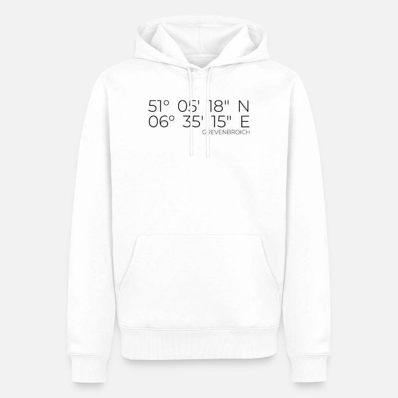Coordonnées Grevenbroich - Sweat à capuche Premium bio Homme - blanc