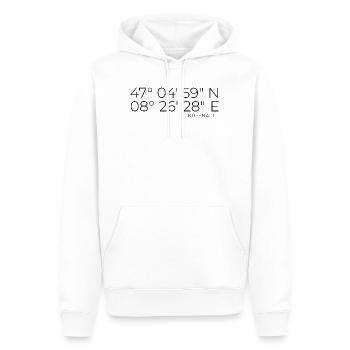 Coordonnées Küssnacht Schwyz - Sweat à capuche Premium bio Homme - blanc - Devant - Nico (187cm)