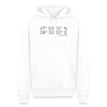 Koordinaten Oberägeri Zug Schweiz - Männer Premium Bio Hoodie - Weiß - Vorne - Nico (187cm)