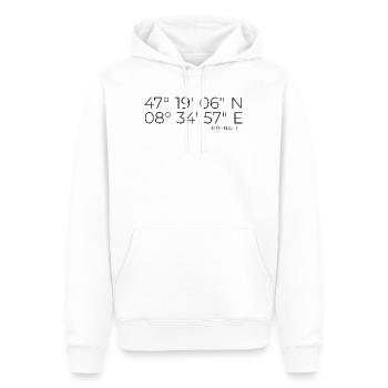 coordonnées Küsnacht Zurich - Sweat à capuche Premium bio Homme - blanc - Devant - Nico (187cm)