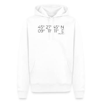 coordonnées Milano, Italie - Sweat à capuche Premium bio Homme - blanc - Devant - Nico (187cm)