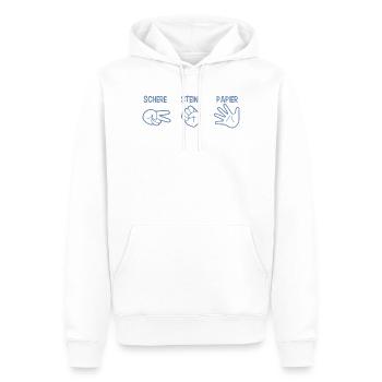 Schere Stein Papier Spiel Handspiel Silhouette - Männer Premium Bio Hoodie - Weiß - Vorne - Nico (187cm)