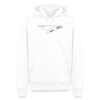 Wal - schwarweiß Grafik - Männer Premium Bio Hoodie - Weiß - Vorne - Nico (187cm)