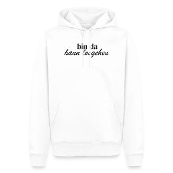 bin da kann losgehen schwarz - Männer Premium Bio Hoodie - Weiß - Vorne - Nico (187cm)