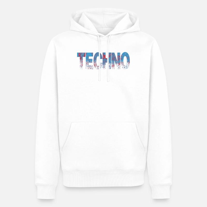 Techno Texte en difficulté Art - Sweat à capuche Premium bio Homme - blanc