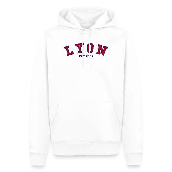 Lyon Est. 2005 - Männer Premium Bio Hoodie - Weiß - Vorne - Nico (187cm)