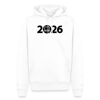 Informaticien 2026, joueur 2026 - Sweat à capuche Premium bio Homme - blanc - Devant - Nico (187cm)