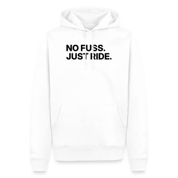 Pas de tracas - Juste rouler - Sweat à capuche Premium bio Homme - blanc - Devant - Nico (187cm)