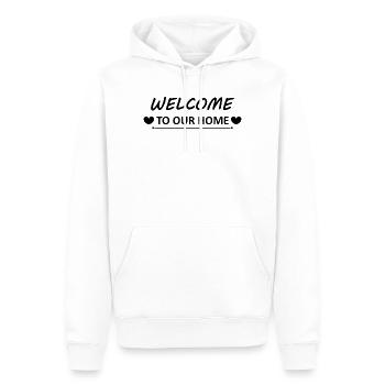 Bienvenue chez nous - Sweat à capuche Premium bio Homme - blanc - Devant - Nico (187cm)