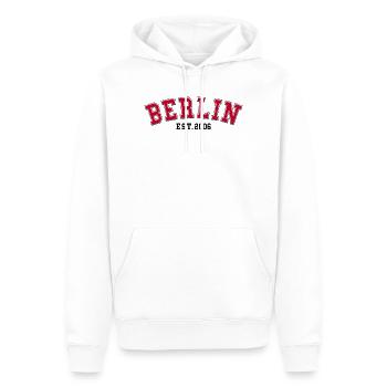 Berlin gegründet 2006 - Männer Premium Bio Hoodie - Weiß - Vorne - Nico (187cm)