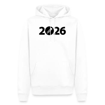 Écrivain 2026, Étudiant 2026, Étudiant 2026 - Sweat à capuche Premium bio Homme - blanc - Devant - Nico (187cm)