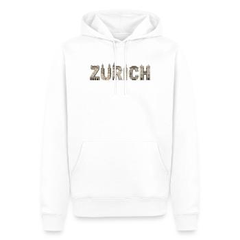 Typographie de l’architecture de Zurich - Sweat à capuche Premium bio Homme - blanc - Devant - Nico (187cm)
