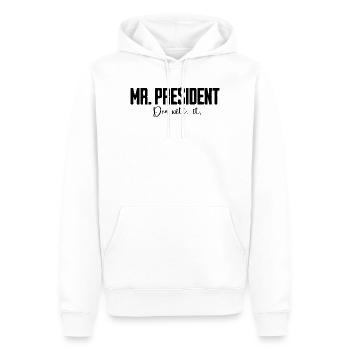 Mr President Spruch  - Männer Premium Bio Hoodie - Weiß - Vorne - Nico (187cm)