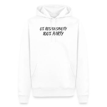 0% Verantwortung 100% Party - Männer Premium Bio Hoodie - Weiß - Vorne - Nico (187cm)