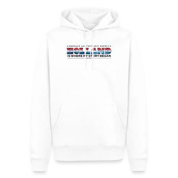 Hollande où mon histoire a commencé - Sweat à capuche Premium bio Homme - blanc - Devant - Nico (187cm)