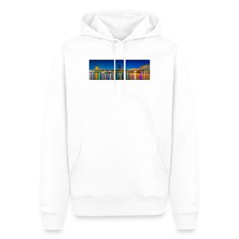 Nachtansicht Köln am Rhein - Männer Premium Bio Hoodie - Weiß - Vorne - Nico (187cm)