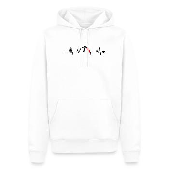 Roter Segmentbogen Logo Muster - Männer Premium Bio Hoodie - Weiß - Vorne - Nico (187cm)
