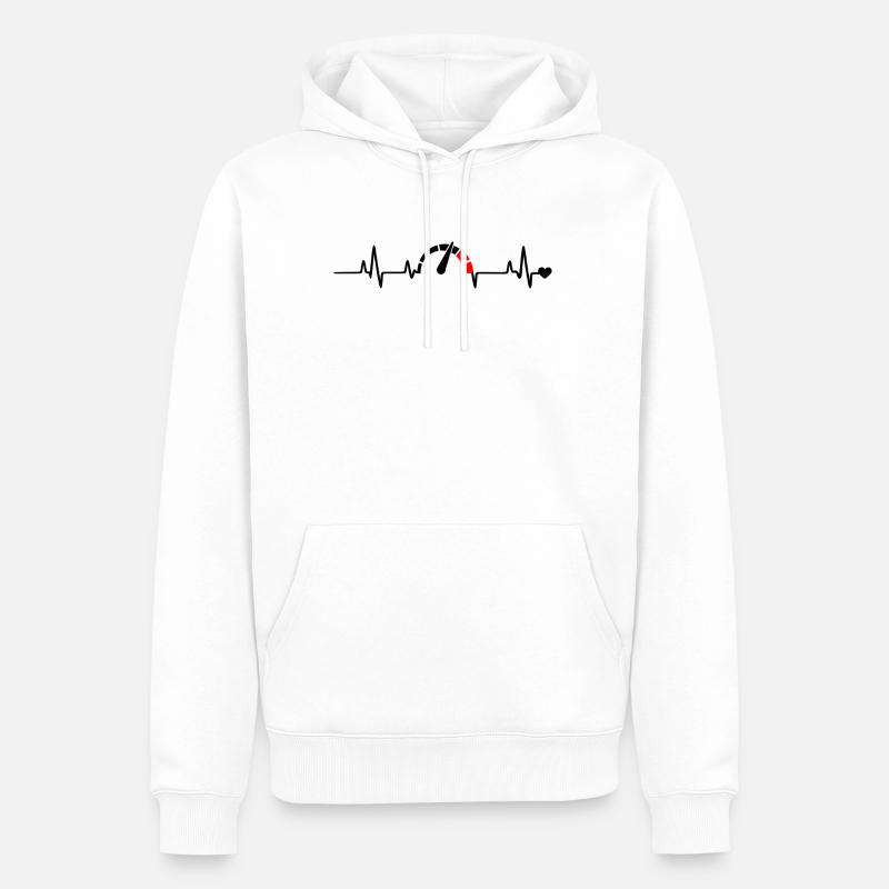 Red Segment Bow Logo Pattern - Men’s Premium Organic Hoodie - white