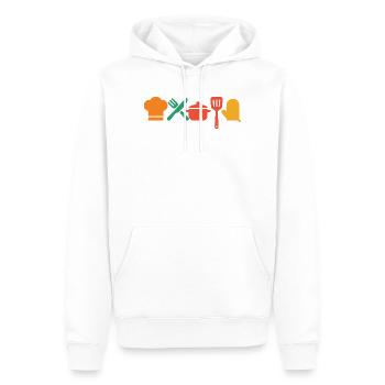 Küchenzauber – Kochen & Genießen mit Stil - Männer Premium Bio Hoodie - Weiß - Vorne - Nico (187cm)
