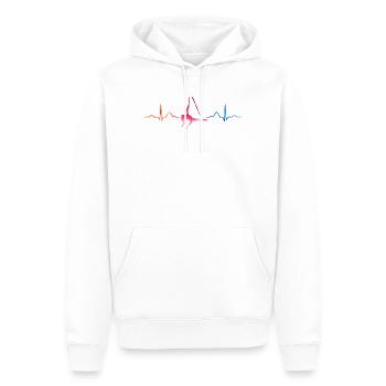 Vertikaltuch Heartbeat Luftakrobatik Aerial Silk - Männer Premium Bio Hoodie - Weiß - Vorne - Nico (187cm)