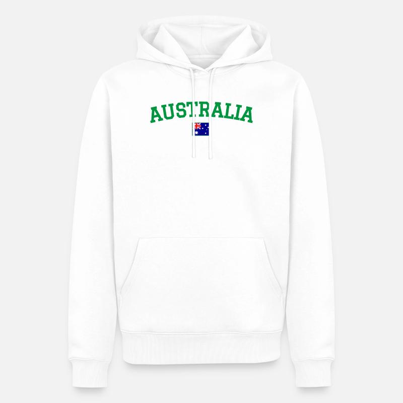 Drapeau de design australien vert - Sweat à capuche Premium bio Homme - blanc
