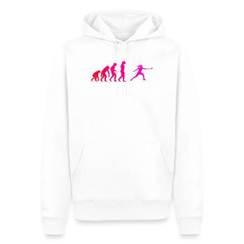Disc Golf Geschenkidee für eine Scheibensportlerin - Männer Premium Bio Hoodie - Weiß - Vorne - Nico (187cm)