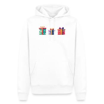 Festliche Geschenkboxen Farbspiele - Männer Premium Bio Hoodie - Weiß - Vorne - Nico (187cm)