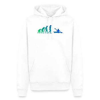 Geschenkidee für einen Kanuten mit Wildwasserkajak - Männer Premium Bio Hoodie - Weiß - Vorne - Nico (187cm)