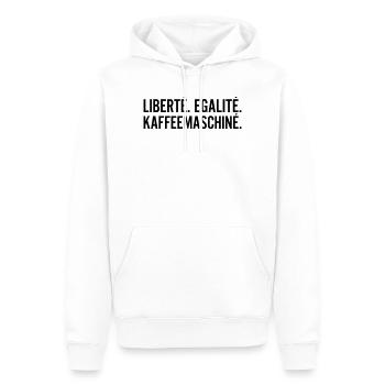 Liberte Egalite Kaffeemaschine Shirt - Männer Premium Bio Hoodie - Weiß - Vorne - Nico (187cm)