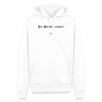 Bertha von Suttner - Die Waffen nieder! - Männer Premium Bio Hoodie - Weiß - Vorne - Nico (187cm)