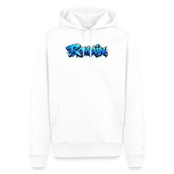Romain Graffiti Name: Der König der Straße! - Männer Premium Bio Hoodie - Weiß - Vorne - Nico (187cm)