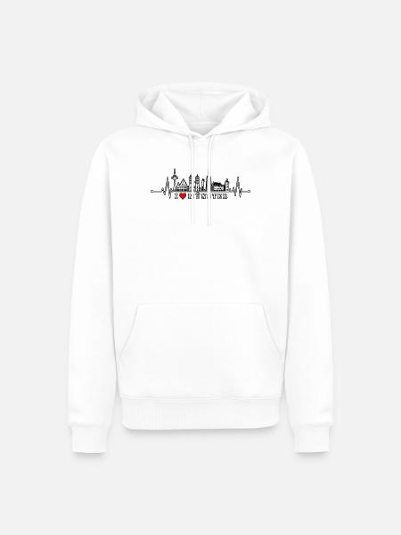 Ich liebe Münster Skyline - Männer Premium Bio Hoodie - Weiß