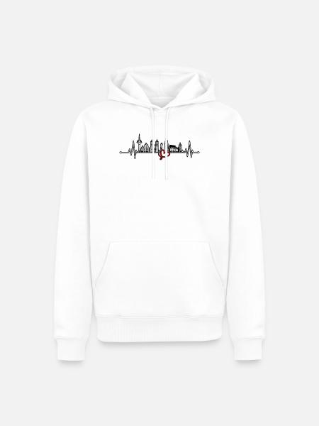 Stadtherz Skyline Verbindung - Männer Premium Bio Hoodie - Weiß