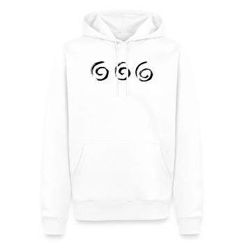 Spirale Spirales Tourbillons S’épanouit - Sweat à capuche Premium bio Homme - blanc - Devant - Nico (187cm)