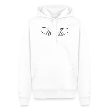 hand - Männer Premium Bio Hoodie - Weiß - Vorne - Nico (187cm)
