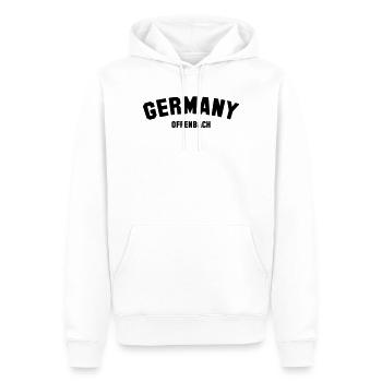 OFFENBACH - Sweat à capuche Premium bio Homme - blanc - Devant - Nico (187cm)