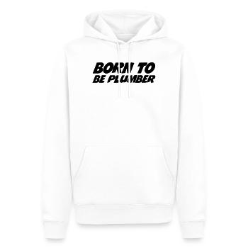 Born to be Plumber - Sweat à capuche Premium bio Homme - blanc - Devant - Nico (187cm)