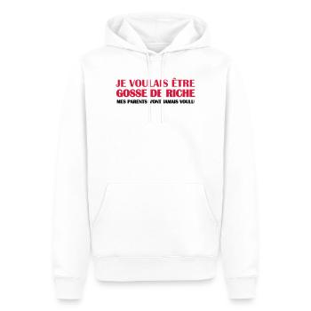 Gosse de riche - Sweat à capuche Premium bio Homme - blanc - Devant - Nico (187cm)