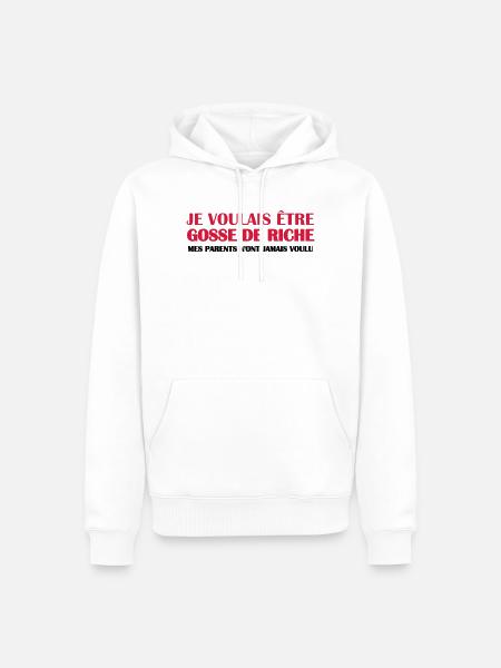 Gosse de riche - Sweat à capuche Premium bio Homme - blanc