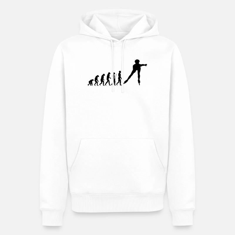 Inline Skater Evolution - Männer Premium Bio Hoodie - Weiß