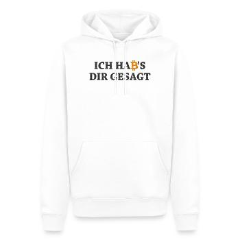 Bitcoin Habs Dir Gesagt Blockchain Krypto Geschenk - Männer Premium Bio Hoodie - Weiß - Vorne - Nico (187cm)