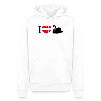Ich liebe meinen schwarzen Schwan - Männer Premium Bio Hoodie - Weiß - Vorne - Nico (187cm)