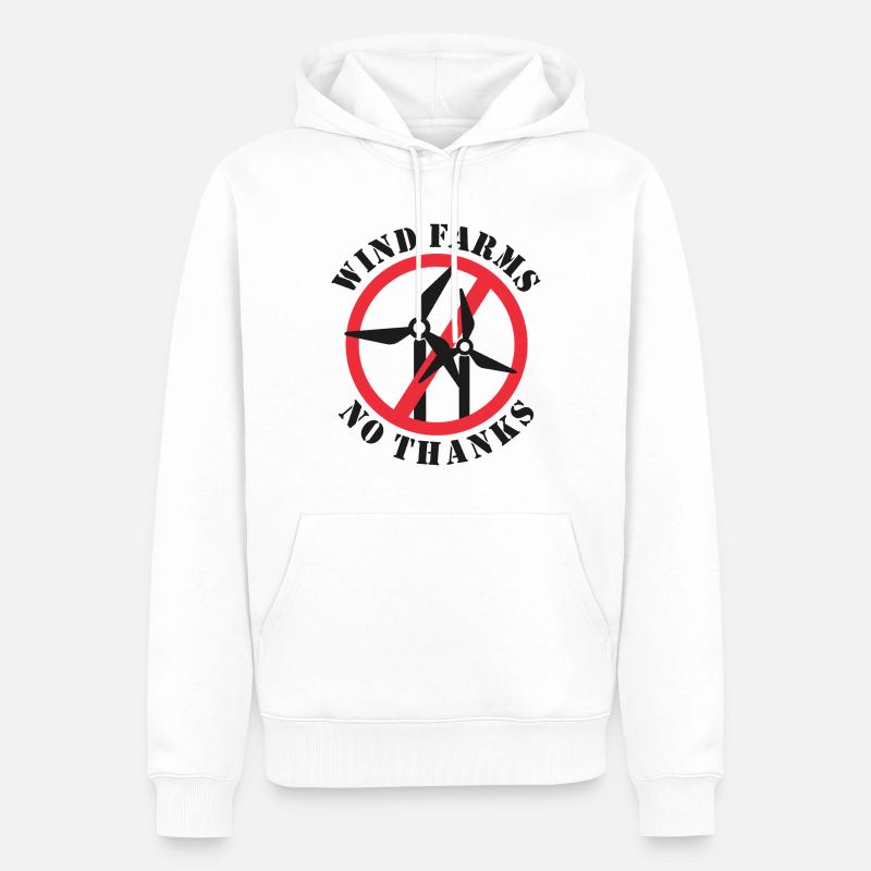Parcs éoliens Non merci - Sweat à capuche Premium bio Homme - blanc