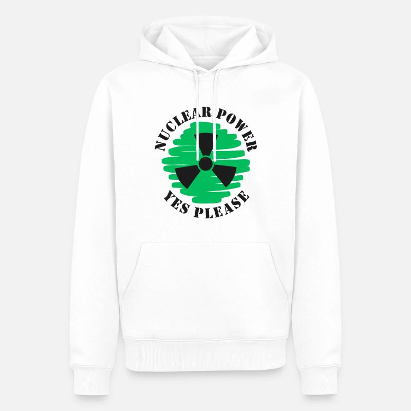 Atomkraft, Ja bitte, Kernenergie - Männer Premium Bio Hoodie - Weiß