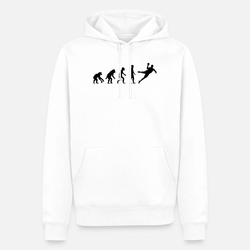 Evolution Handball lustig Design Mannschaft icon - Männer Premium Bio Hoodie - Weiß